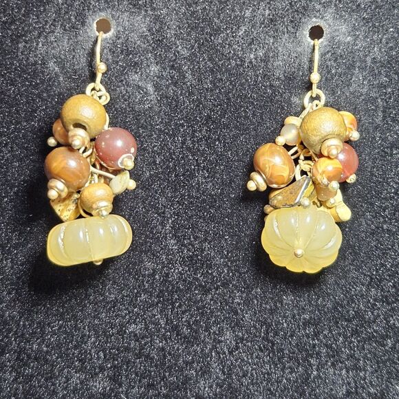 **Sale** Cato Gold Tone Semi-precious Stone Dangling Earrings - Picture 5 of 13